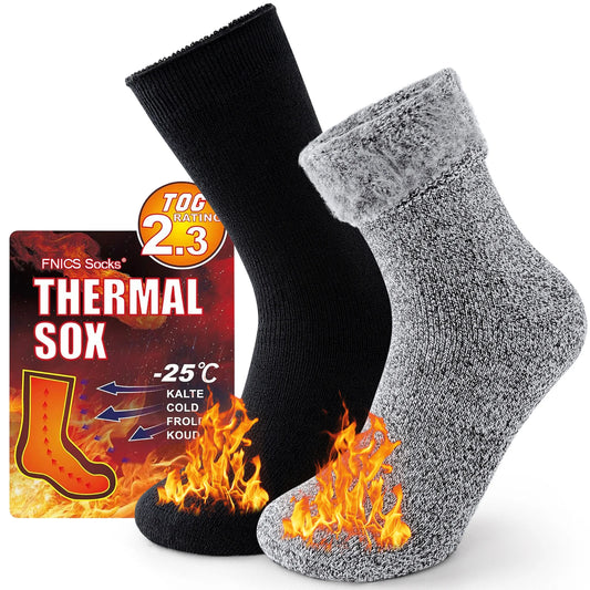 2 Paar gefütterte Thermal-Socken