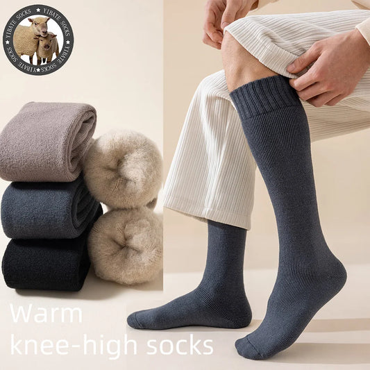 3 Paar, kniehohe Wollsocken,